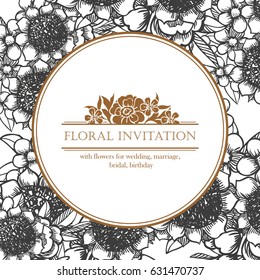 Invitation with floral background