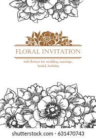 Invitation with floral background
