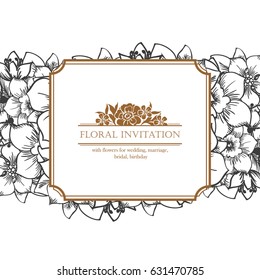 Invitation with floral background