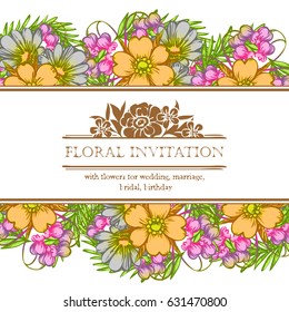 Invitation with floral background