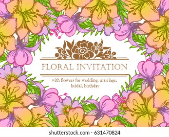 Invitation with floral background
