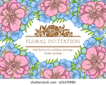 Invitation with floral background