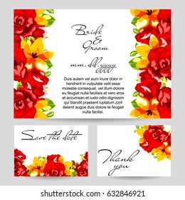 Invitation with floral background