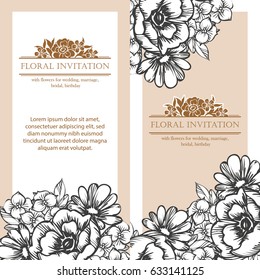 Invitation with floral background