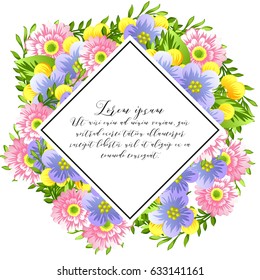 Invitation with floral background