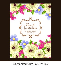 Invitation with floral background