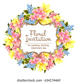 Invitation with floral background