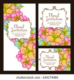 Invitation with floral background