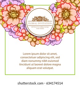 Invitation with floral background