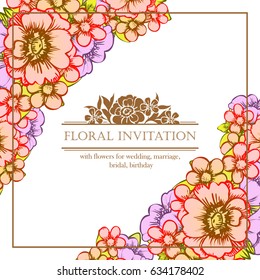 Invitation with floral background