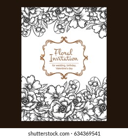 Invitation with floral background
