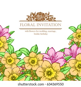 Invitation with floral background