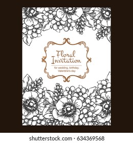 Invitation with floral background