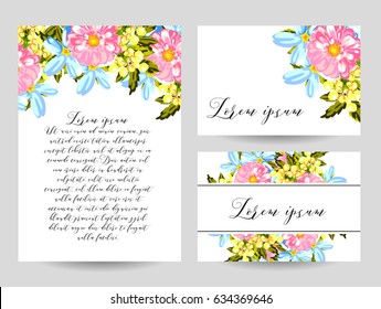 Invitation with floral background