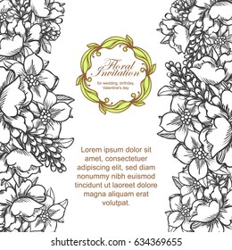 Invitation with floral background