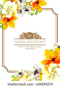 Invitation with floral background