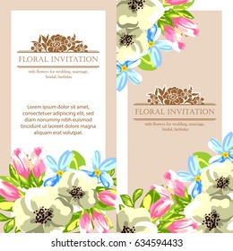 Invitation with floral background
