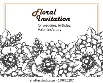 Invitation with floral background