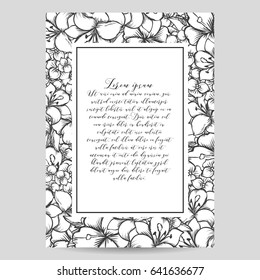 Invitation with floral background