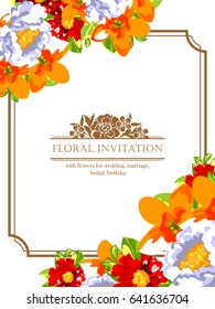 Invitation with floral background