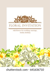 Invitation with floral background