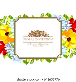 Invitation with floral background