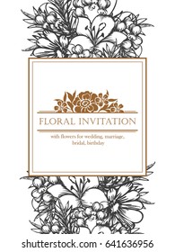 Invitation with floral background