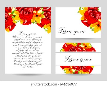 Invitation with floral background