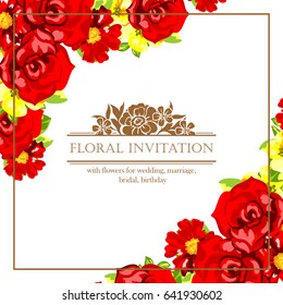 Invitation with floral background