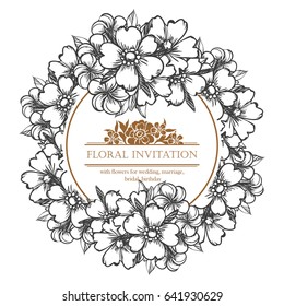 Invitation with floral background
