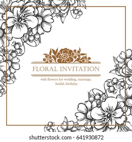 Invitation with floral background