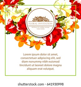 Invitation with floral background