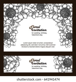 Invitation with floral background