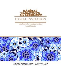 Invitation with floral background
