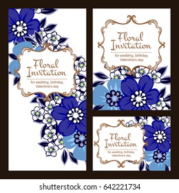Invitation with floral background