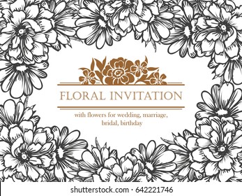 Invitation with floral background