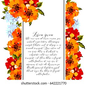 Invitation with floral background