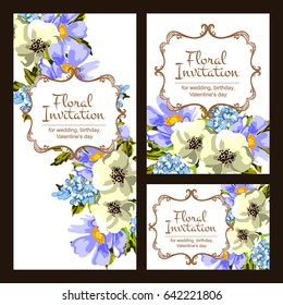 Invitation with floral background