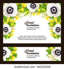 Invitation with floral background