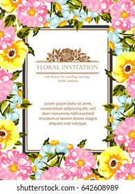 Invitation with floral background
