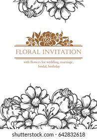 Invitation with floral background