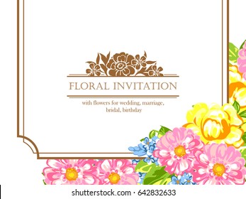 Invitation with floral background