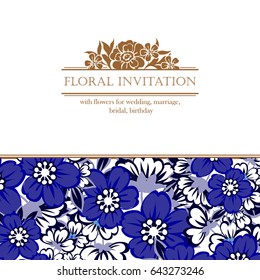 Invitation with floral background