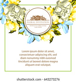 Invitation with floral background