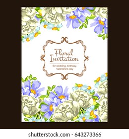 Invitation with floral background