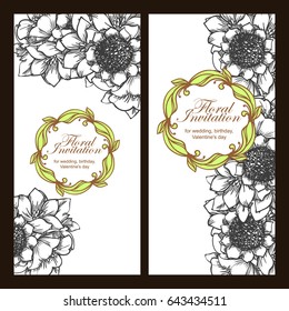 Invitation with floral background