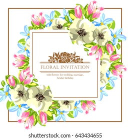 Invitation with floral background