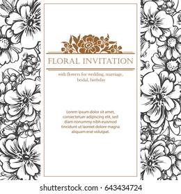 Invitation with floral background