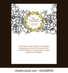 Invitation with floral background