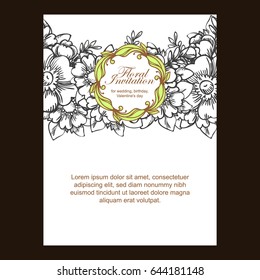 Invitation with floral background